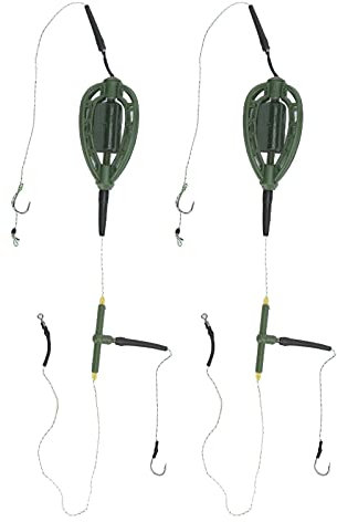 Lwuey Inline Method Feeder Rigs, Carp Fishing Tackle Hooks Bait Weights Capacity 35g 48g Quick Sink Mechanism Easy Release Precision Casting European Style Freshwater Saltwater Casual Tournaments