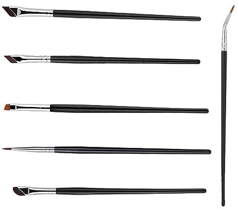 Changyeah 6 pinceaux à sourcils, pinceaux de maquillage pour eye-liner, pinceau d'eye-liner, outil de maquillage pour les yeux fins, pinceau à sourcils incurvé,Façonnage