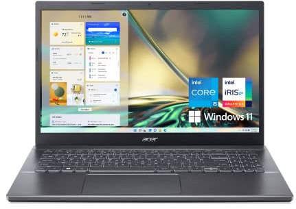 acer Aspire 5 A515-57-598B Slim Laptop | 15.6 Full HD IPS Display | 12th Gen Intel Core i5-12450H | 16GB DDR4 | 512GB NVMe SSD | 802.11ax Wi-Fi 6 | Windows 11 Home, Gray