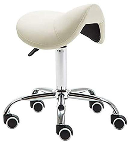 ZENFEKU Ergonomischer Sattelstuhl, Massage-Rollstuhl, Küche, Spa, orthopädischer Haltungshocker, Nackenschmerzen und Wirbelsäulenverspannungen, verstellbare hydraulische Hockerrolle