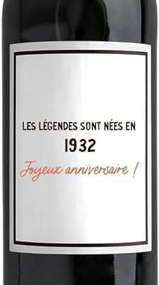 CADEAUX.COM - Bouteille De Vin Rouge Message Générique Année 1932 Personnalisé Montagne Saint-Emilion - Cadeau Personnalisable - Cadeau Anniversaire - Cadeau Homme et Femme - Cadeau Année