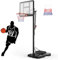 Lischwert Basketballkorb Outdoor und Zwei Netze, Verstellbare Korbhöhe von 135 bis 305 cm, Verbessern Sie die Stabilität Basketballständer mit 110x75cm Rückwand