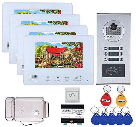 Systèmes d'interphone vidéo à 2 Fils Kit 7 Pouces pour Serrure de Porte électronique Vision Nocturne à Domicile