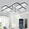 MiiR Leise Deckenventilator Mit Beleuchtung,LED Dimmbar 85W Deckenlampe Mit Ventilator 6 Windgeschwindigkeit,Timing,Reversibel Lampe Mit Ventilator Für Wohnzimmer Schlafzimmer Küche Schwarz,90cm