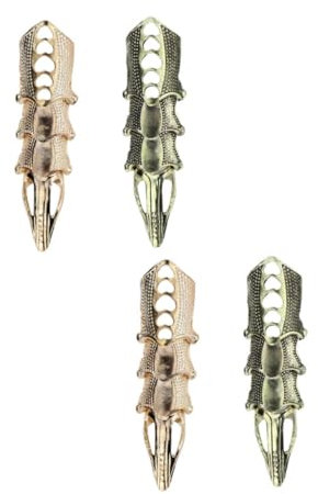 Garneck 4pcs Chic Alloy Finger Rings Bendable Knuckle Rings for Men Women Comfortable Durable and Stylish Finger Jewelry for Halloween Costume Parties