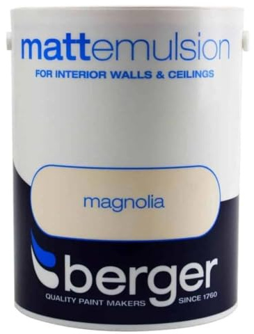 DRW Magnolia Vinyl Matt 5L For interior walls & and ceilings | Durable Matt and wipeable Matt Emulsion|Pack design maximises on shelf stand out and clearly communicates brand