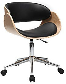 Miliboo Design-Stuhl Rollen Schwarz und Helles Holz Bent