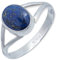 mantraroma Ring Silber 925 Damen Lapis Lazuli Edelstein blau schlicht modern