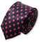 cravate slim étroite coeur rose et noire