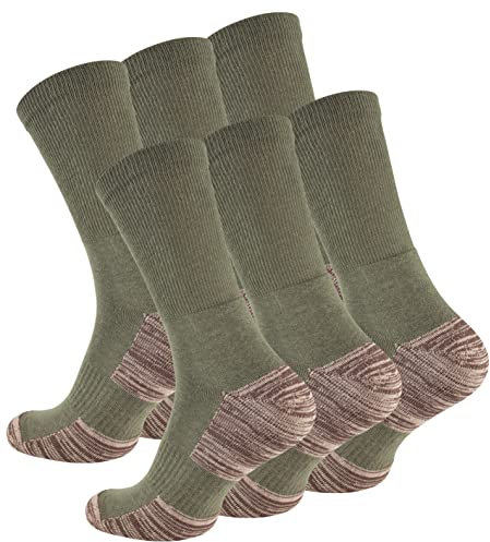 VCA 6 paia Calze da trekking - Sport e ricreazione da uomo e donna (35/38, verde)