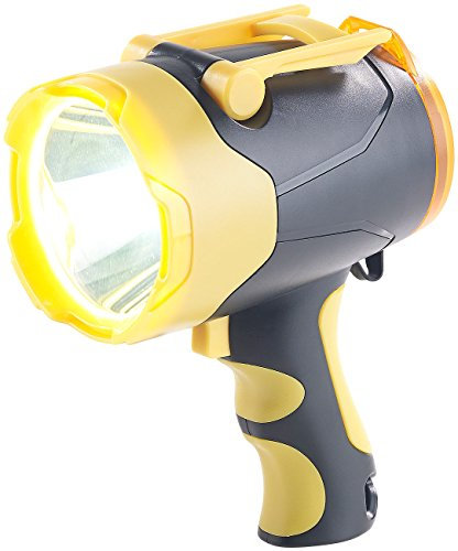 Lunartec Akku Handscheinwerfer: Akku-LED-Handlampe, 10 Watt, bis 400 m Leuchtweite, Powerbank-Funktion (Handleuchte)