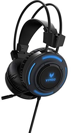 Rapoo VPRO VH200 Gaming Headset Over Ear geräuschunterdrückendes Mikrofon LED Multi-Color Beleuchtungssystem schwarz, 10,2 x 22,5 x 19,4 cm