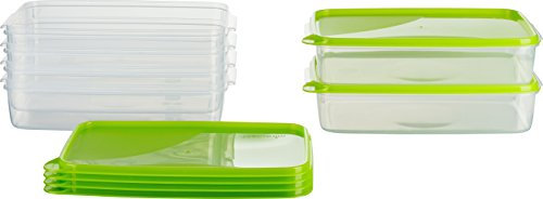 MiraHome Gefrierdosen 6x2L rechteckig grün – Vorratsdosen mit Deckel luftdicht – Transparente Frischhaltedosen mit Deckel – Aufbewahrungsbox Küche für Mealprep & Organisation – Austrian Quality