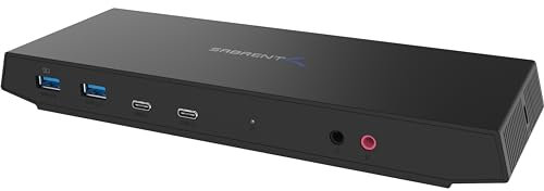 Sabrent USB Tipo C Dual 4K estación de Acoplamiento Universal con Suministro de energía USB C (DS-WSPD)