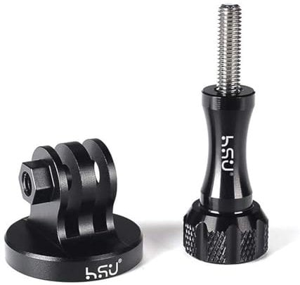 HSU Aluminium Stativ Halterung Adapter Mit Schraube für GoPro Session, Hero, Max, DJI Osmo Action Kameras (Schwarz)