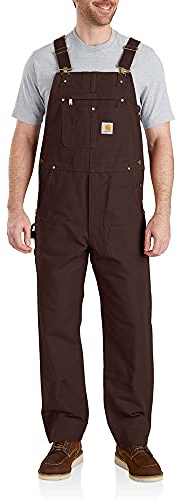 Carhartt Men's 102776 Duck Bib Overalls - Unlined - 36W x 30L - Dark Brown