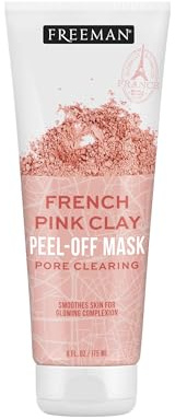 Freeman Exotic Blends French Pink Clay Peel-Off Face Mask, Pore Clearing Facial Mask, Detoxifies & Removes Impurities, Clean Skincare, For Normal & Combination Skin, 6 fl. oz./175 ml. Tube