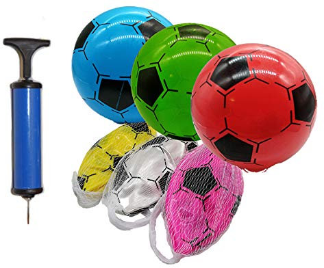jameitop® Fußball 4X Mix Farben + Ballpumpe, Durchmesser Ball 20 cm