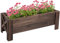 Outsunny Huerto Urbano Jardinera de Madera Jardinera Rectangular con Patas Elevadas y 2 Drenajes para Flores Plantas Cultivos 100x36,5x36 cm Marrón