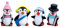 TOYANDONA 4 Stücke Mini Pinguin Figur Dekofigur Tortenfigur Tierfiguren Miniatur Ornament Glücksbringer Geburtstag Kuchen Topper für Moos Feengarten Deko Auto Armaturenbrett Dekoration Zufällig