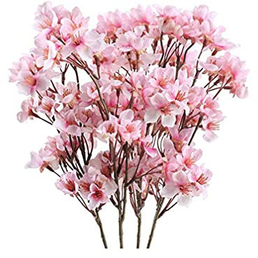 ABenxxou Künstliche Kirschblüten, Seiden-Kirschblütenzweige, künstliche Blumenarrangement, Dekoration, 4 Stück (rosa)
