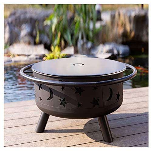 Brasero Exterieur Feu De Plein Air, Fer Forgé Portable Bonfire Pit, pour Backyard Terrasse Patio BBQ