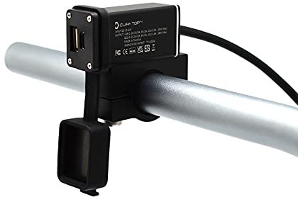 Cliff Top 36 W PD USB-C und QC 3.0 Aluminium Motorrad USB Ladegerät, mit magnetischem Netzschalter, wasserdicht für 7/8 Zoll, 1 Zoll, 1 1/4 Zoll Lenker - verhindert das Entleeren des Akkus.