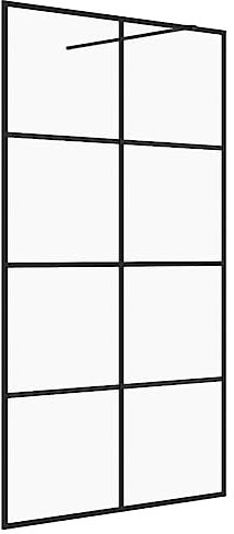 vidaXL Paroi de Douche avec Verre Cloison de Baignoire Accessoire de Salle de Bain Cloison de Douche Maison Intérieur ESG Transparent 90x195 cm Noir