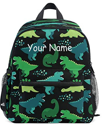 Individueller Kinder-Rucksack, personalisierter Rucksack mit Name/Text, individuelle Anpassung, niedliche kindliche Dinosaurier, Kindergarten, Vorschultasche für Mädchen und Jungen, mehrfarbig,