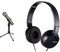 SAMSON Q2U Recording and Podcasting Pack - USB/XLR Dynamic Microphone with Accessories 16-bit, 44.1kHz/48kHz, Silver & Sony MDR-ZX110 Overhead Headphones - Black