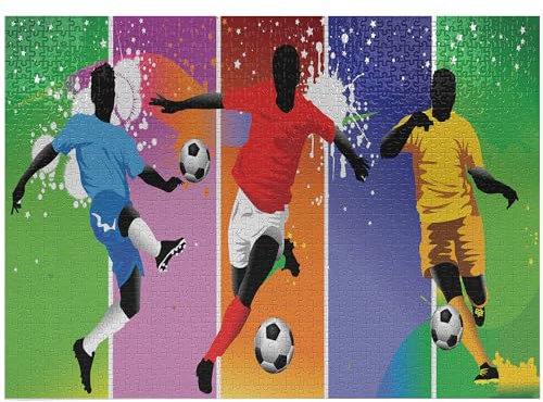ABAKUHAUS Fußball Puzzle, Fußball-Fußball-Moderne, Heirloom-Qualität lustige Aktivität für die Familie langlebiger Karton, 1000 Stücke, Mehrfarbig