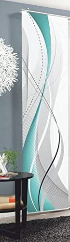 wohnfuehlidee Schiebevorhang Deko Blickdicht Carlisle Petrol, Größe BxH 60x245 cm