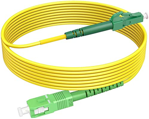 RamboCables OS2 SC/APC to LC/APC Fiber Optic Cable Single Mode, 6ft/2m
