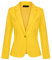 MINTLIMIT Giacca da donna casual, da lavoro, con tasche, a maniche lunghe, con bottoni, Y-giallo, S