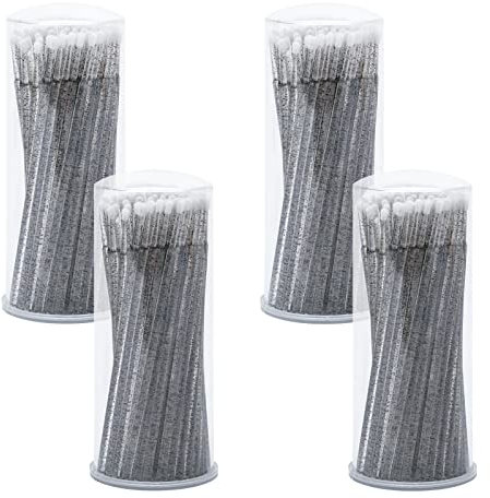 G2PLUS 400PCS Micro Applicators Brushes, Crystal Black Micro Applicators, Eyelash Extension Applicators for Eyelashes Extensions, Crafting