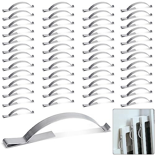 50 Stück Fenstergitter-Spannfeder, langlebige Eckmontage, flache Fensterfeder, Edelstahl-Fensterscheiben-Clips, hält den Bildschirm sicher und sicher in Aluminiumkanal, 1,4 cm breit, 6,5 cm lang