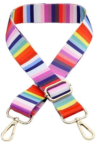 Taschengurt Schulterriemen für Damen und Herren, 78-140cm 3,8cm Verstellbarer Regenbogen Tragegurt Umhängegurt für Schultertasche und Handtaschen Tragetaschen DIY Zubehör für Tasche,Regenbogen #1