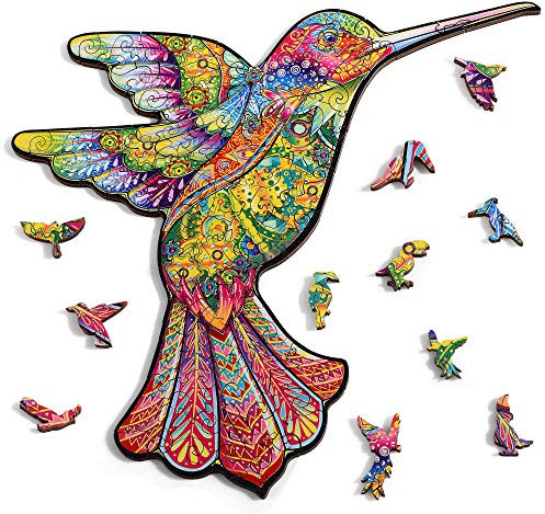 BananMelonBM Hummingbird Wooden Puzzles for Adults, 108 PCS Animal Unique Shaped Wooden Jigsaw Puzzles - 7.55 x 10.78 Inches, Creative Gift for Teenagers and Adults