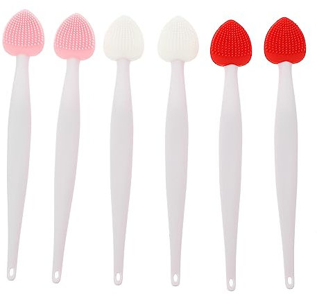 Mikinona Manuelles Nasenreinigungsbürsten-set 6-teilig Lippenpeeling-peelingbürste Nasen- Und Lippenschrubber Aus Silikon Leicht Zu Halten Und Zu Reinigen