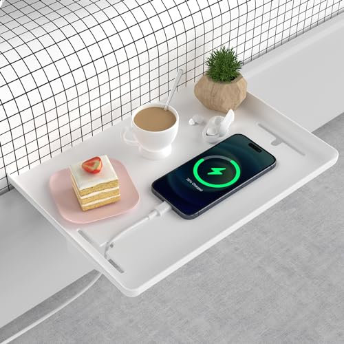 Bedside Shelf for Bed Premium Bed Shelf Clip On Organizer Bedside Table Bedside Storage Tray for Top Bunk Bed, Space Saver Small Bedside Table Nightstand for College/Dorm