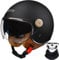 Motorcycle Helmet,Retro 3/4 Open Face Motorcycle Half Helmet with Double Visor, for Men Women Scooter ATV Cruiser Helmet ECE/DOT Approved 18,L58-59 cm