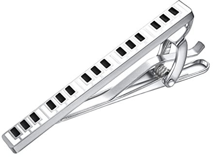 RunootPR Klavier Krawattennadel Musik Silber Krawattenklammer Personalisiert für Herren Schmuck Geschenk