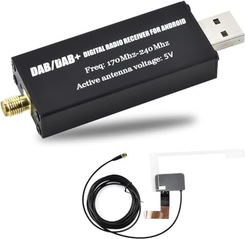 Hikity DAB Adapter for Android Car Radio Antenna DAB+ Dongle Digital Receiver Adapter Portable Radio Tuner