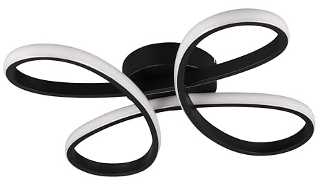 Trio Leuchten LED Deckenleuchte Fly 645610132, Metall Schwarz matt, inkl. 22 Watt LED, Switch Dimmer