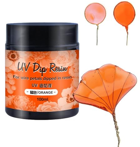 WZTHLF Silikonformen, UV-DIP-Harzkleber für Draht-Blütenblätter, transparent, flüssig, Ultraviolett, zum Aushärten von Kristallkleber, Schmuckherstellung für Anfänger (OR)