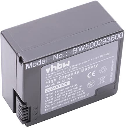 vhbw 1x Battery Replacement for Sony NP-FF71, NP-FF70 for Video Camera Camcorder (1400 mAh, 7.2 V, Li-ion)