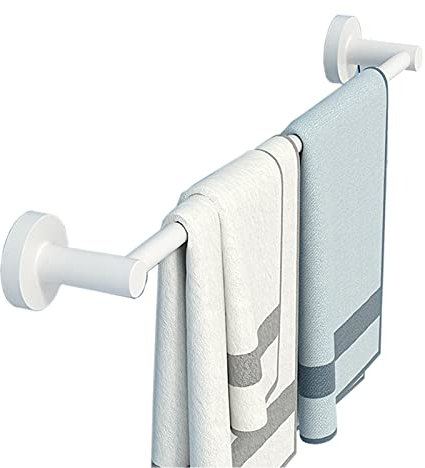 Generisch Porte-serviettes Rond Blanc, Porte-serviettes Simple Mural, Porte-serviettes de Salle de bain Moderne en Acier inoxydable, Porte-serviettes Mural