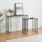 [en.casa] Set de 2 Tables Consoles Gigognes Ensemble de 2 Tables d'Appoint de Tailles Différentes pour Entrée Couloir Salon Design Industriel Intemporel Métal Panneau de Particules Noir
