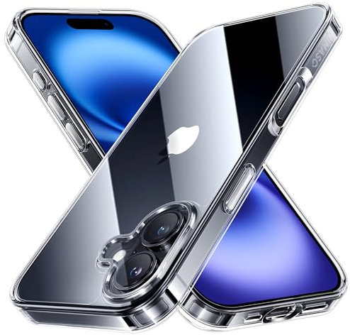 NIMASO for iPhone 16 Case Clear 6.1-Inch, Military Grade Shockproof Drop Protection, Non-Yellowing Slim Thin Phone Cover for iPhone 16, Clear