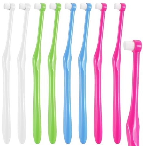 Geiserailie 8 Stück Extra Weiche Büschelzahnbürste Tuft Zahnbürste Manuelle Trimm Zahnbürste Einbüschelzahnbürste Zähne Büschelbürste Kleine Zahnbürste Single Kompakt Interdental Zwischenraum Bürste